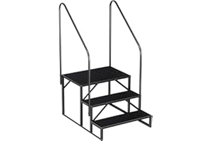 ‎FRUYYZL 3 Stufen Trittstufe mit 2 Griff, RV Trittleiter|Poolleitern|Stufen im Freien Haustiertreppe, Standtreppe Hocker Kinder aus Stahl Max 300kg, Haushaltsleiter für Spa/Hof/Mobile Home (3 Stufen)