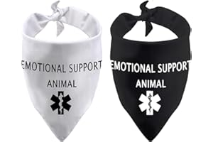 LEVLO Bandana imprimé pour chien avec support émotionnel pour thérapie