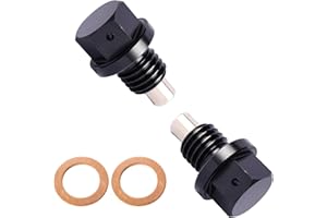 INDRNIF 2 Stück Magnetische Ölablassschraube, Magnetisch Auto Ölschraube Kit mit Unterlegscheibe, Magnetische Dichtung Ölwannenablassmutter, Ölwannenschraube Universelle(M12x1.5cm)
