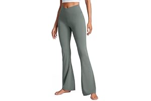 CRZ YOGA Damskie legginsy Butterluxe Crossover Flared Leggings - 29''/31''/33'' Legginsy treningowe z wysoką talią Stretch Bootcut Yoga Pants