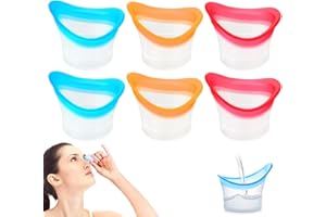 GXGM 6 Pcs Tasses de Bain en Silicone pour les Yeux,10 ml,Portable,Outil de Soin des Yeux,Nettoyant pour les Yeux pour un Soulagement Rapide,Gobelet pour le Nettoyage des Yeux(Rose, Bleu,Orange)