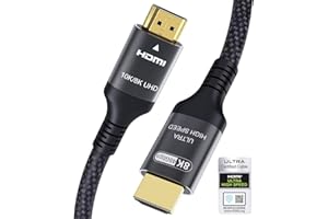 Certyfikowany 10K 8K 4K Kabel HDMI 5M, Adauxter Ultra High Speed HDMI® Kabel 48Gbps 4K 240Hz 144Hz 8K 60Hz HDR10+ ARC eARC HDCP2.3 TV PC Monitor Projektor PS5 X-box