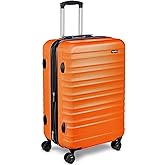 Amazon Basics Maleta rígida expandible: equipaje de viaje ABS con 4 ruedas giratorias dobles; diseño ligero y resistente a lo