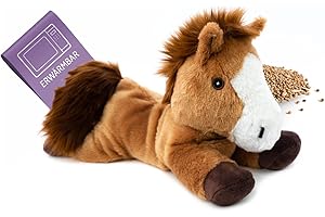‎HABIBI Habibi Plush Wärmekissen/Stofftier f. Kinder und Erwachsene – 1866 Pony mit Hirsefüllung, Wärmekuscheltier zum Erwärmen in der Mikrowelle/Backofen, ideal auch für Babys