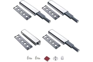 TRAUMARKEU Push Pull per Ante Robusto Apertura a Pressione Ante Chiusura Magnetico Pressione Home Push to Open Custodia in Alluminio Chiusura Scrocco magnetico (4 pezzi)