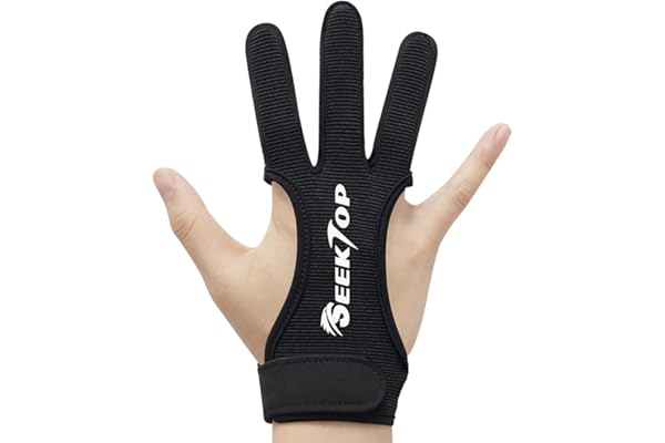 Seektop Archery Glove Three Finger Shooting Hunting Leather Gloves Protector for Youth Adult Beginner