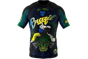 SMMASH Camicia Funzionale Uomo Rashguard Camicia Sportiva A Maniche Corte MMA Thaibox Muay Thai Kickboxing Traspirante Resistente All'Abrasione