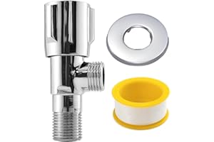 CYILIUEN G1/2" Bathroom Angle Valve Copper Angle Valve Wall Mounted for Kitchen, Bathroom, Toilets, 1407A4