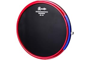 HUN Drum Practice Pads,12 Inch Silicone Practice Pad, Sand-Wire Integrated System Marching Pad,Beginner Snare Drum Training Pad, M-12 Red