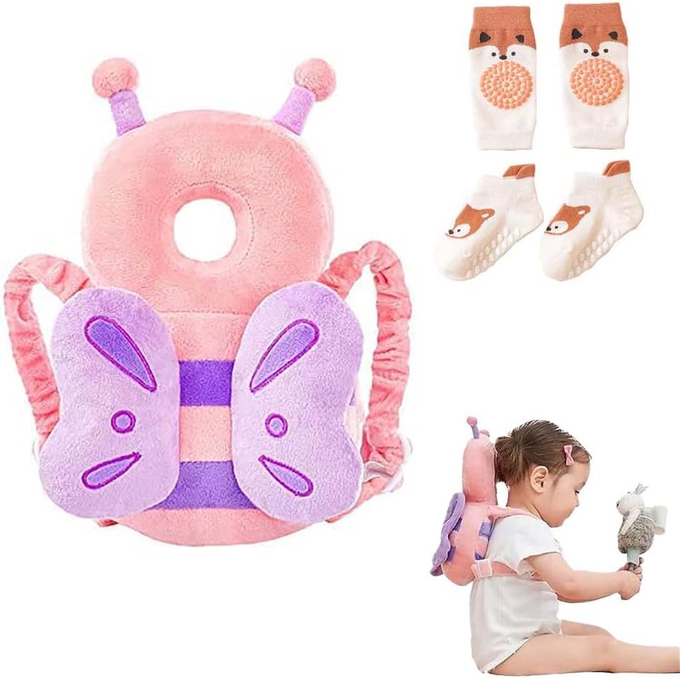 Bambebe Baby Head Protection Pillow Backpack Safety Pads Adjustable Size Protector for 4-24 Months Toddler Safety Helmet Harness Walking