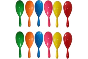 AOVNA 12Pcs Maracas Shakers Plastic Musical Egg Shakers Mexican Fiesta Party Favors Musical Fun Party Decoration for Maracas Instruments Party