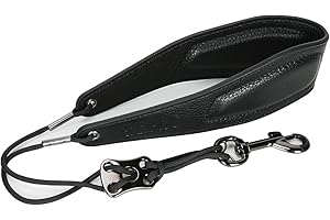 SGPRO Saxophone Neck Strap with Adjustable Length, Ergonomic Soft Pads & Design - Robust Soprano, Tenor, Alto Saxophone Strap with Metal Adjuster & Swivel Hook, Perfect Saxophone Accessory Gift, black