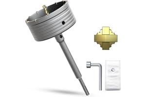 METOTY Couronne de forage creuse - 125 mm - Avec adaptateur SDS Plus - 220 mm - Pour maçonnerie, brique, béton, ciment, pierre