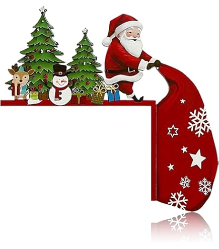 Houten kerstman en engels deurkozijn decoratie, kerstman rendier engel deurkozijn kerstdecoratie, kerstfeest decoratie deur doe-het-zelf ambachtelijke benodigdheden