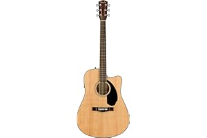 Fender CD-60SCE Dreadnought Guitarra Acústica Electrificada, Natural, Incluye cursos virtuales gratuitos en Fender Play