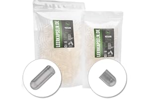 AONELAS 1000 Stück getrennte Kapselhälften | Größe 0 | HPMC Kapseln Caps | Leerkapseln mit gr. Füllmenge | transparent vegan vegetarisch | kein vorheriges öffnen nötig | halal kosher supplements (1000)