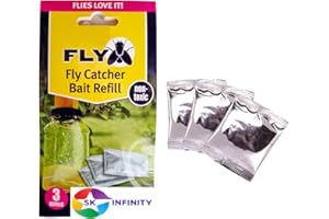 SK INFINITY Fly Max Fly Catcher | Super Effective, Refillable, with Super Fly, and Flying Insect Attractant for Outdoor Use| Ready To Use | Poison Free (Three Refill Bait Pack)