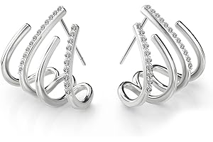 Emibele Klaue Ohrstecker, Funkelnde Zirkonia Ohrringe mit 925 Silber Nadel, Kreative Krallenförmige Ohrstecker für Mädchen Frauen Damen, Piercing Ohrringe, Ohrschmuck Modeschmuck Geschenk
