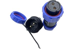 BAYZCONN Connecteur d'aviation à 2 broches IP68 série SP21, connecteur de balle femelle et femelle avec installation d'écrou, connecteur d'aviation droit étanche utilisé dans l'industrie et l'aviation