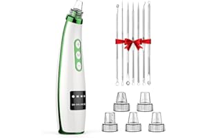 YOOY Aspiratore punti neri viso professionale Vacuum Pulitore dei Pori Display LED Pulizia Viso Profonda Ricaricabile USB 5 Testine per Estrattore 5 Modalità di Aspirazione Brufoli Grasso 7 Aghi per l'Acne