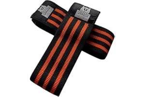 WARRIOR POWERLIFTING GEAR Bandes de Genoux 2m50 Gripper | Paire de Bandes de Squat | Gagnez du Poids sur Vos Barres, protégez Vos Genoux | Bande Presse à Cuisse | Fitness | Musculation | Powerlifting | Strongman