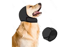 Keltra Dog Ear Muffs Noise Protection Waterproof Dog Ear Covers for Grooming Adjustable Pet Cats Dogs Calming Hood Pet Snood Swim Ears Protectors for Noise Anxiety Thunder Fireworks Swimming Bath (S)