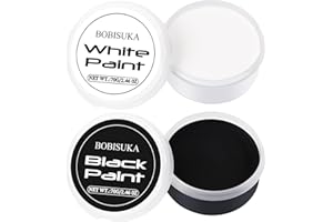 BOBISUKA Trucco Viso Bianco(70g) e Nero(70g), Pittura per Viso Durevole, Body Painting Impermeabile per Trucco Halloween, Carnevale, Feste, Non Tossico