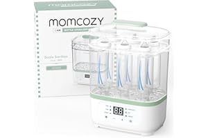 Momcozy Esterilizador eléctrico 3 en 1 para biberones con función de secado: esterilizado, secado y calentamiento, capacidad de 8 botellas, protección de gérmenes 24 horas, multifuncional para