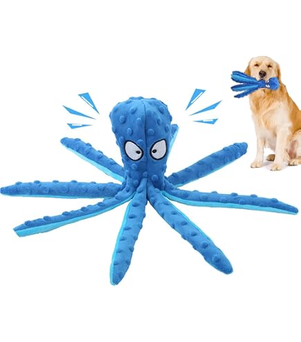 Jouet Pour Chien En Forme De Pieuvre - Peluche Couinante écologique - Pour Petites, Moyennes Et Grandes Races - 7