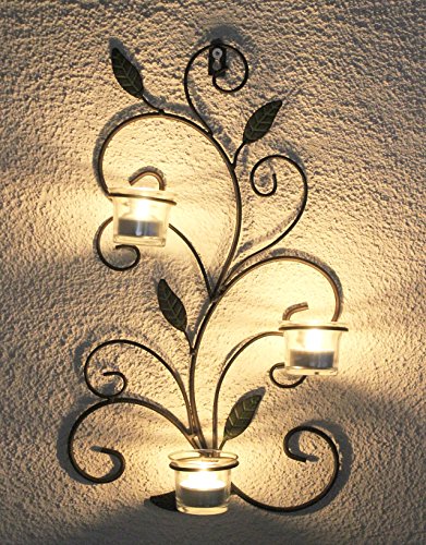DanDiBo Wandteelichthalter 131004 Teelichthalter aus Metall 45 cm Wandleuchter Kerzenhalter - 8