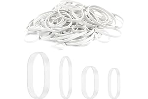 GUANGYUAN 100 Stück Gummibänder Weiß Gummis 2,5/4/6/7cm Gummiringe Naturkautschuk Elastische Breite Dicke UV-Hitze-Kältebeständige Gummibänder Gummiband Haushaltsgummi für Camping Survival Robuste Bürobedarf