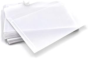 DERMEGADEAL umschlag-discount - sobres transparentes de papel de pergamino para cartas informativas, vales, invitaciones & Co - 50 sobres autoadhesivos con unas dimensiones de 162x114 mm (DIN C6)