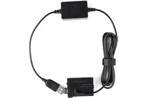 HINCORE DR-E5 DC-Koppler ersetzt LP-E5-Batterie, USB-DC-Konverter-Netzkabel Ersatz für ACK-E5-Netzadapter, passend für Canon EOS 450D-, 500D-, 1000D-, Rebel XSi-, XS-, T1i-, Kiss F-, X2-, X3-Kameras