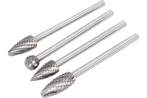 ViaGasaFamido Volframkarbid Roterande Borrsats, 6 Mm Skaft, 4-delad