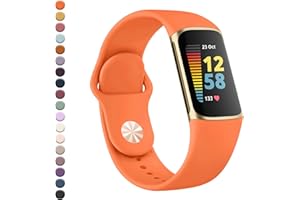 YLK Armband für Fitbit Charge 5 Armband/Fitbit Charge 6 Armband Damen Herren, Verbessertes Silikon Uhrenarmband Sport Verstellbares Ersatzband für Fitbit Charge 5 Armbänder/Charge 6 Armbänder
