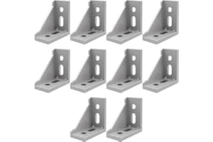 TWSOUL Lot de 10 connecteurs d'angle en aluminium blanc argenté pour profil de 30 x 60 cm