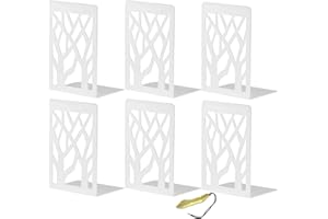 Mgood Fermalibri Per Mensole Reggilibri da Mensola Metallo Ferma Libri da Scaffale Reggi Libri per Libreria Decorativi Design Porta libro per Casa Ufficio Scrivania(3 paio Bianco, 9x12x16 cm)