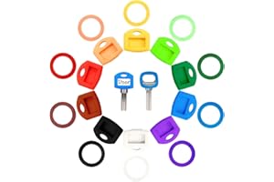 GGTTNRT 20 Stück Schlüsselkappen Schlüssel Markierung Rund und Eckig 2 Stile 10 Farben, für Die Einfache Identifizierung Von Haustürschlüsseln