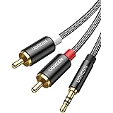 UGREEN RCA to 3.5mm Audio Cable 2 RCA Phono Headphone Jack Lead Stereo Red And White Aux Cord Compatible with TV Phone Laptop