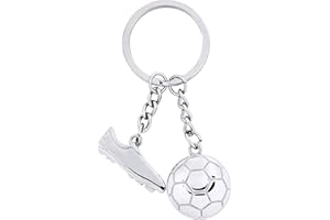 BETESSIN Schlüsselanhänger Fussball Fussballschuh Fußball Anhänger Trophäe Auto Keychain Deko Fußballplatz mit O-Ring für Vater Opa Junge Geburtstag Weihnachten Geschenk Adventskalender Füllung
