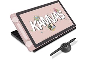 HUION Kamvas 13 Gen 3 Tavoletta Grafica con Schermo, Monitor da Disegno in Vetro Canvas da 13,3",Vopertura sRGB del 99%, PenTech 4.0, Pressione Penna 16384, Doppi Quadranti,Supporto Regolabile, Rosa