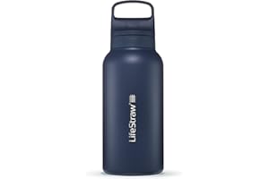 LifeStraw Go Series — Gourde filtrante en inox 1l pour les voyages et l’utilisation quotidienne. Élimine les bactéries, les p