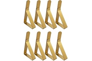 LAOJU Tablecloth Clips, Stainless Steel Table Cloth Clips Outdoor Table Cover Clamps Picnic Table Cloth Holders for Kitchen Picnics Party Wedding 8Packs, Gold