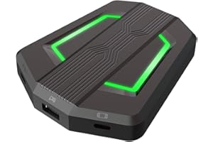 UrChoiceLtd - Convertidor de Controlador de Juego con retroiluminación LED, Adaptador de ratón y Teclado USB Tipo C para PS4, Xbox One, Xbox 360, Nintendo Switch, PS3, Color Negro