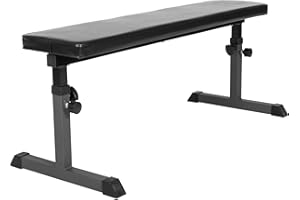 ‎GYRONETICS GYRONETICS® Hantelbank - Verstellbar, 112 x 46 x 44-56 cm, bis 200 kg Belastbar, aus Stahl, Schwarz - Flachbank, Trainingsbank, Fitnessbank, Bankdrücken, Bauchtrainer, Fitnessgeräte für Zuhause