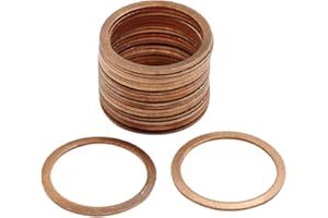 ‎SOURCING MAP sourcing map 20 Stück Kupfer Scheiben Flache Dichtungsringe Ringe 22mm Innen Durchm.