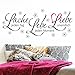 Produktbild Grandora W5122 Wandtattoo Zitat Lebe Lache Liebe I schwarz 180 x 75 cm I Blumen Herz Wohnzimmer Flur Aufkleber Wandaufkleber Wandsticker
