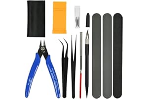 QLOUNI 11 Pezzi Strumenti Modello Gundam Kit, Set di Strumenti per Modelli di Base Hobby Costruzione Strumenti per Riparazione e Il Fissaggio di Modelli