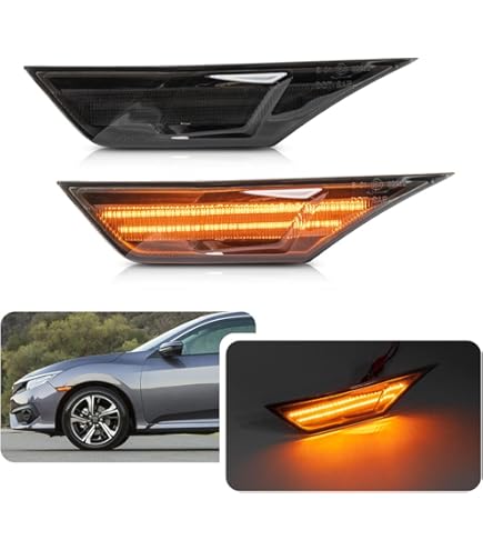 2 Indicatori Laterali LED Per Honda Civic 10th Gen 2016-2021 - Luci Amber, Plug And Play, Sostituzione Diretta - Foto 4