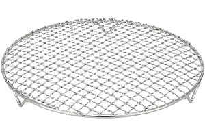 Benyong Edelstahl Grillrost Rund Mit 2cm Füßen Ø10-42.5cm - Universelles Kochgitter Für Heißluftfritteusen, Backöfen & Dämpfer - Robustes Grillrost Edelstahl Rund Als Grillgitter